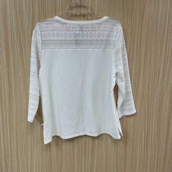 Talbots White Knit Top Size XLP - Picture 2 of 2